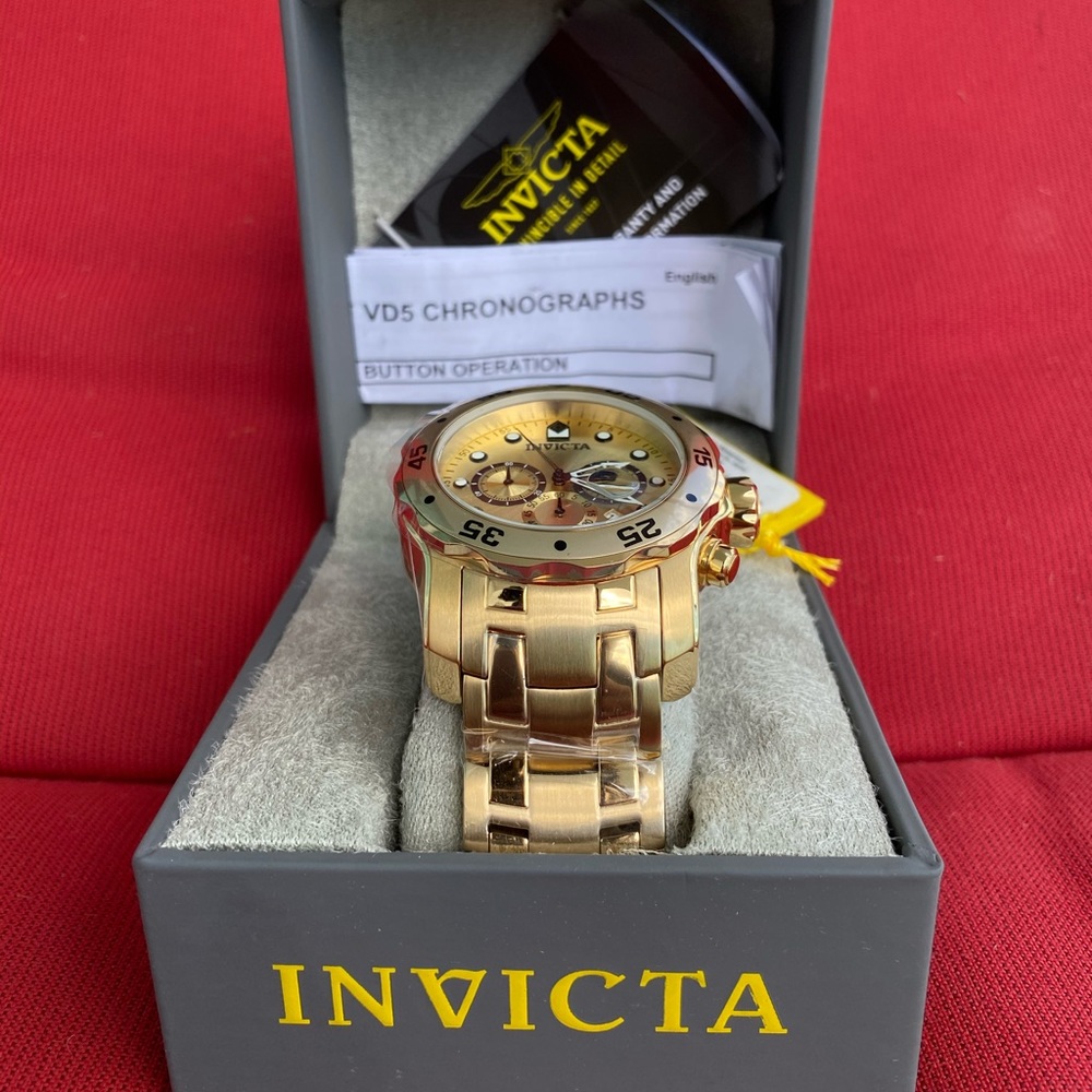 18K Gold Plated Invicta Pro Diver SCUBA (NWT)SALE - Picture 4 of 14